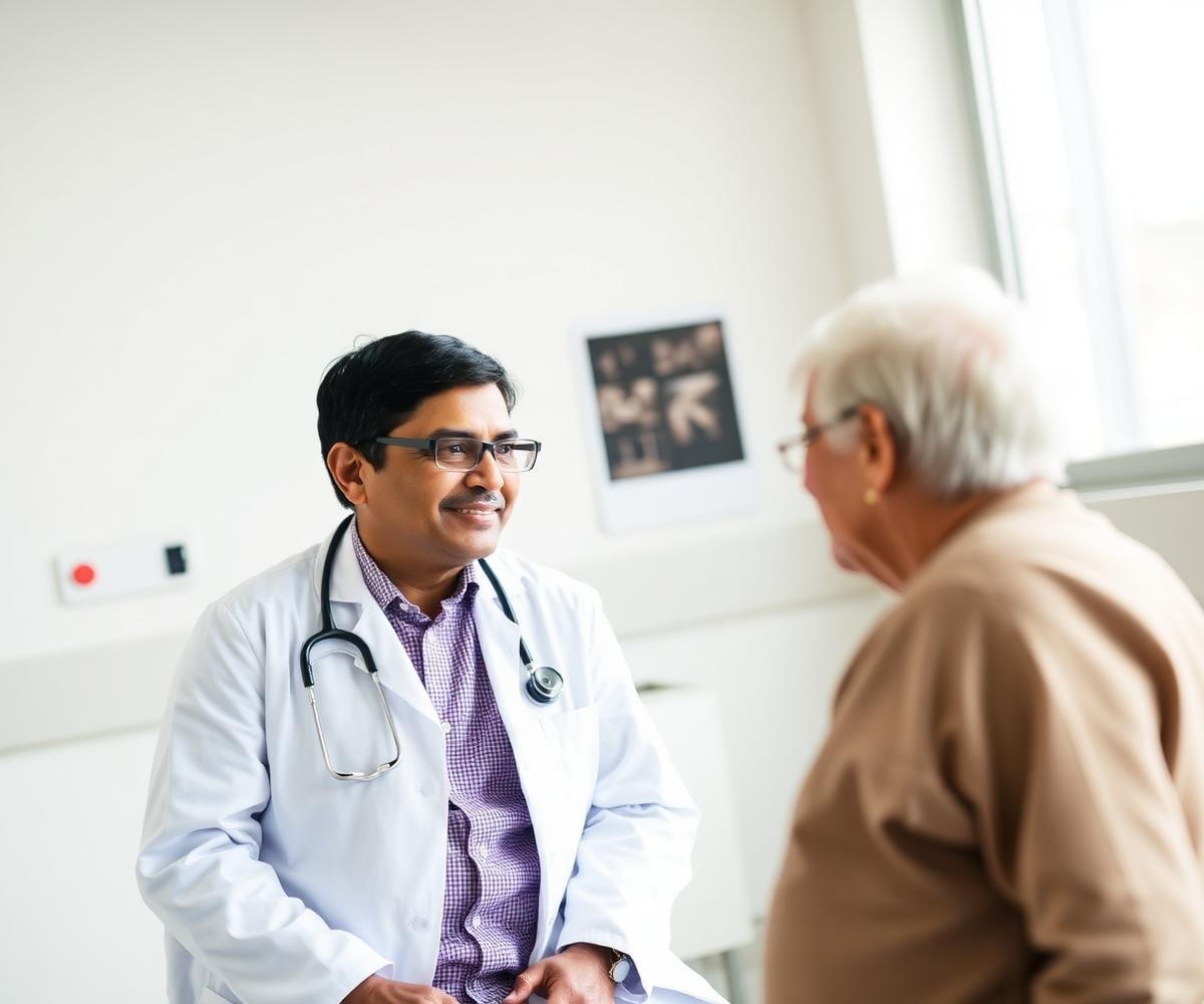 Doctor speaking with a patient in a consultation room